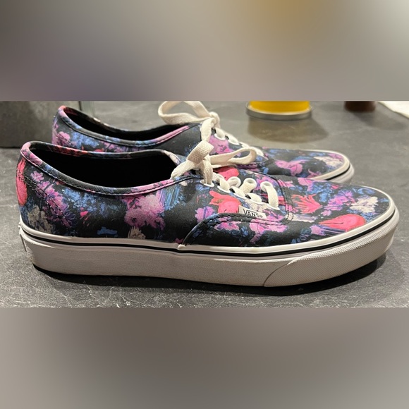 Vans purple floral  sneakers women’s size 9 - Picture 2 of 6